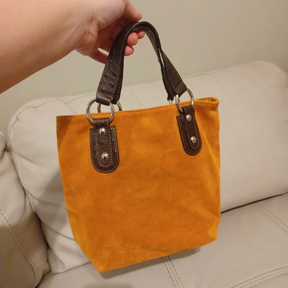 Maurizio Taiuti Suede Purse NWOT Approx 11X9.5X3 Genuine Leather Made in Italy - Picture 8 of 15